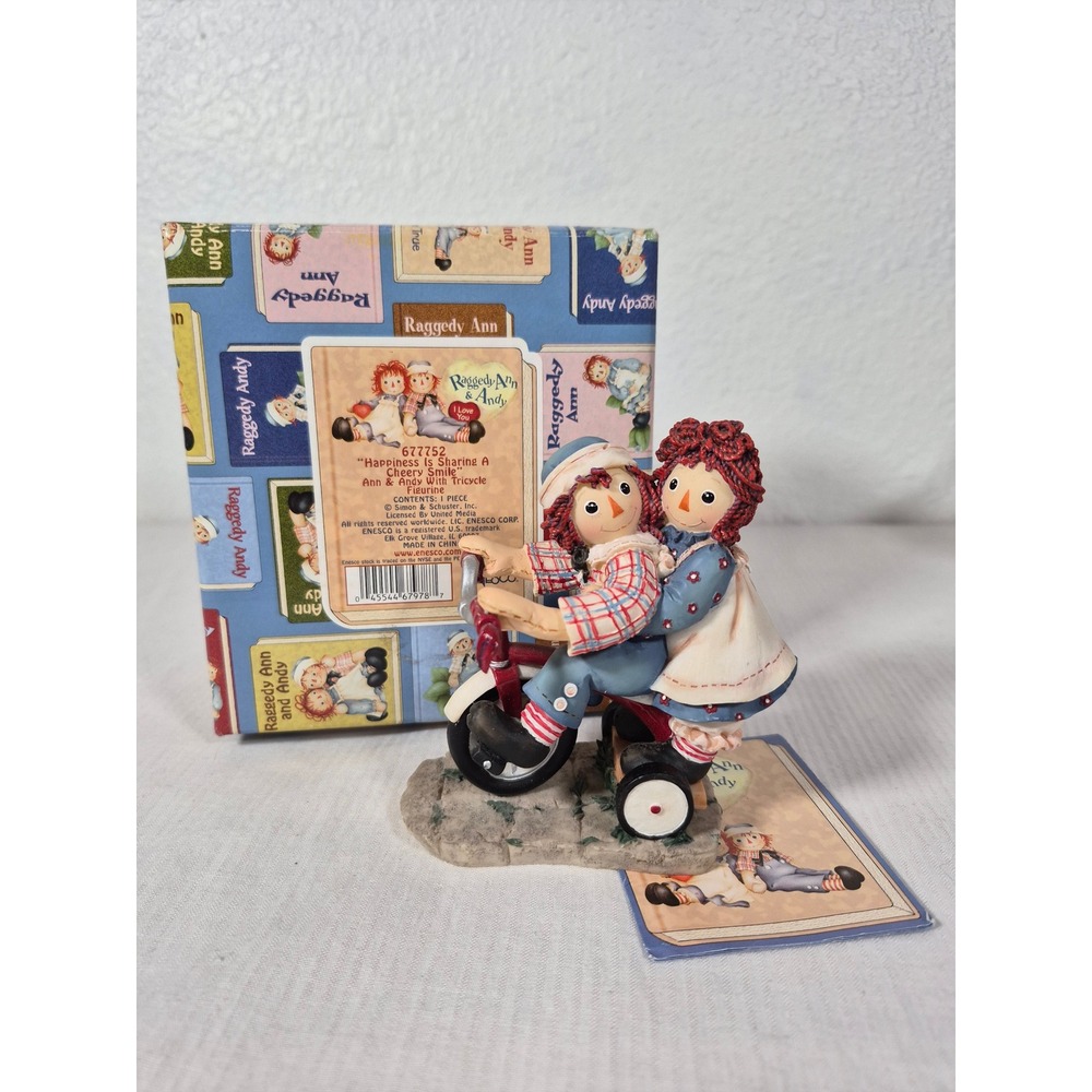 Enesco Raggedy Ann & Andy Happiness Is Sharing A Cheery Smile Figurine 677752
